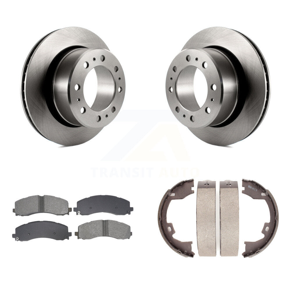 Rotors de disque arrière, plaquettes semi-métalliques et Kit de patins de frein de stationnement pour Ram 2500 3500