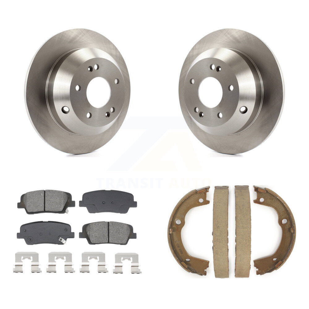 Kit de plaquettes semi-métalliques et de chaussures de stationnement, Rotors à disque arrière, pour Hyundai Santa Fe Ki
