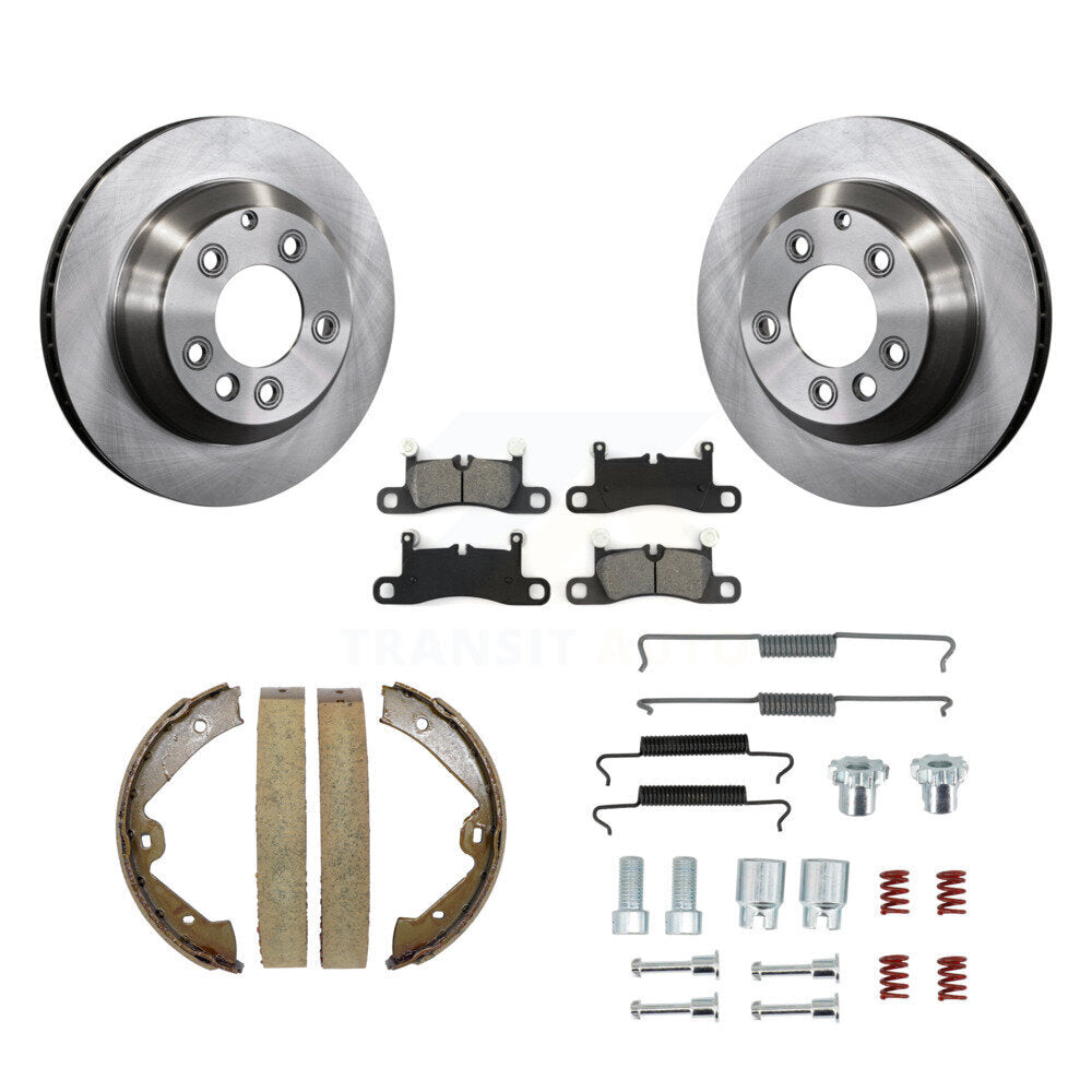 Rotors à disque arrière, plaquettes semi-métalliques, chaussures de stationnement et Kit de quincaillerie pour Volkswagen