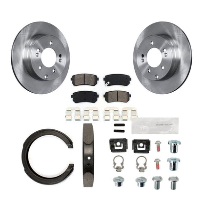 Rotors à disque arrière, plaquettes semi-métalliques, chaussures de stationnement et Kit de matériel pour Hyundai Ki