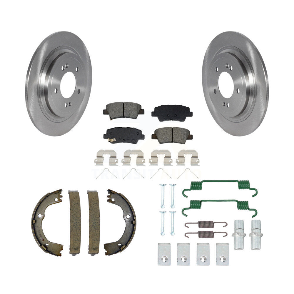 Kit de quincaillerie pour chaussures de stationnement, Rotors à disque arrière, plaquettes semi-métalliques, pour Kia Sportage