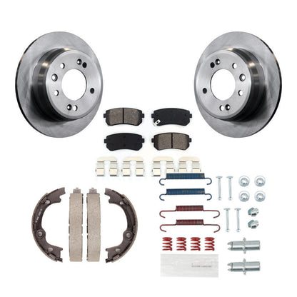 Rotors à disque arrière plaquettes semi-métalliques chaussures de frein de stationnement et Kit de matériel pour