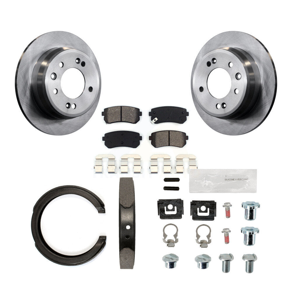 Kit de quincaillerie pour chaussures de stationnement, Rotors à disque arrière, plaquettes semi-métalliques, pour Kia Sportage