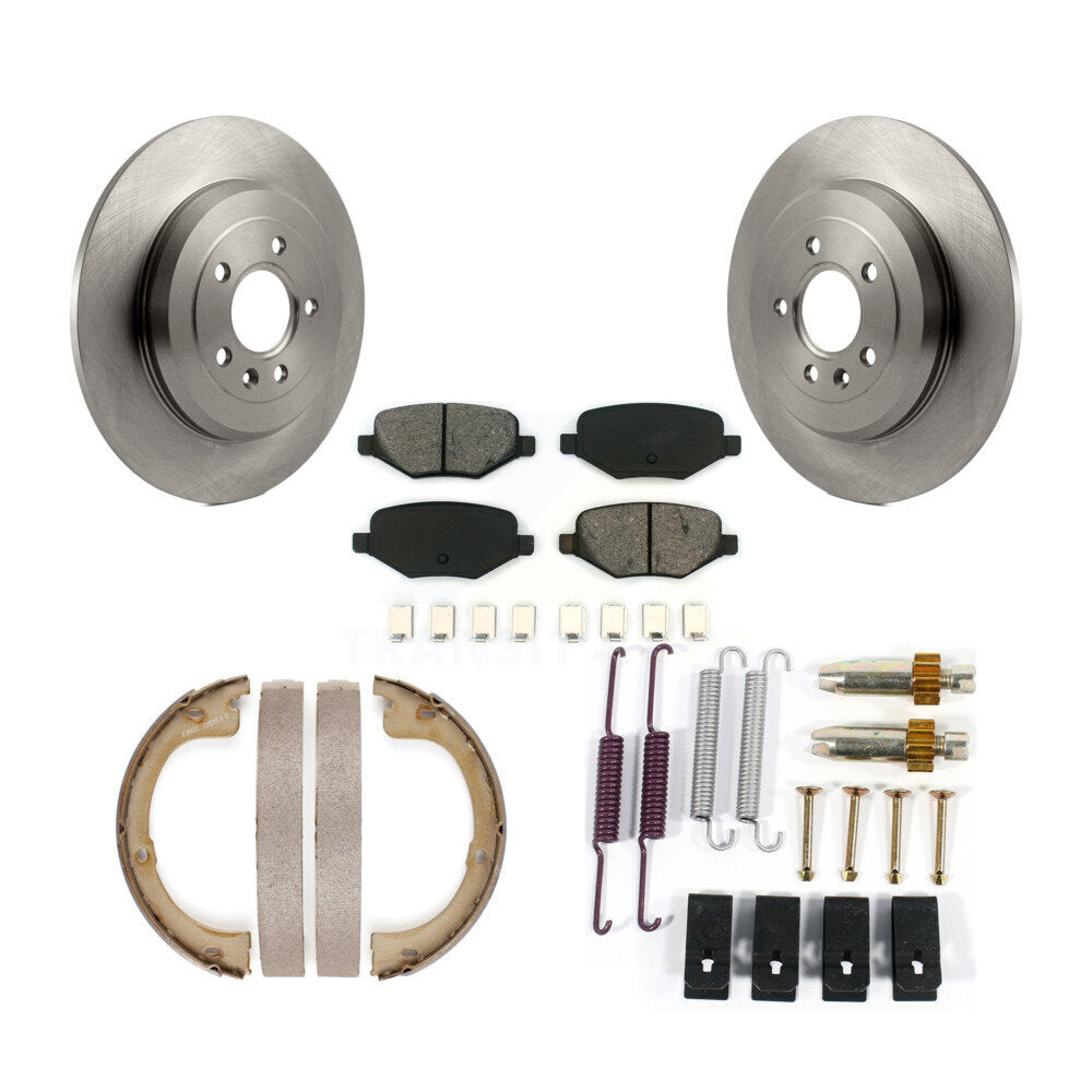 Rotors à disque arrière, plaquettes semi-métalliques, chaussures de stationnement et Kit de quincaillerie pour Lincoln MK