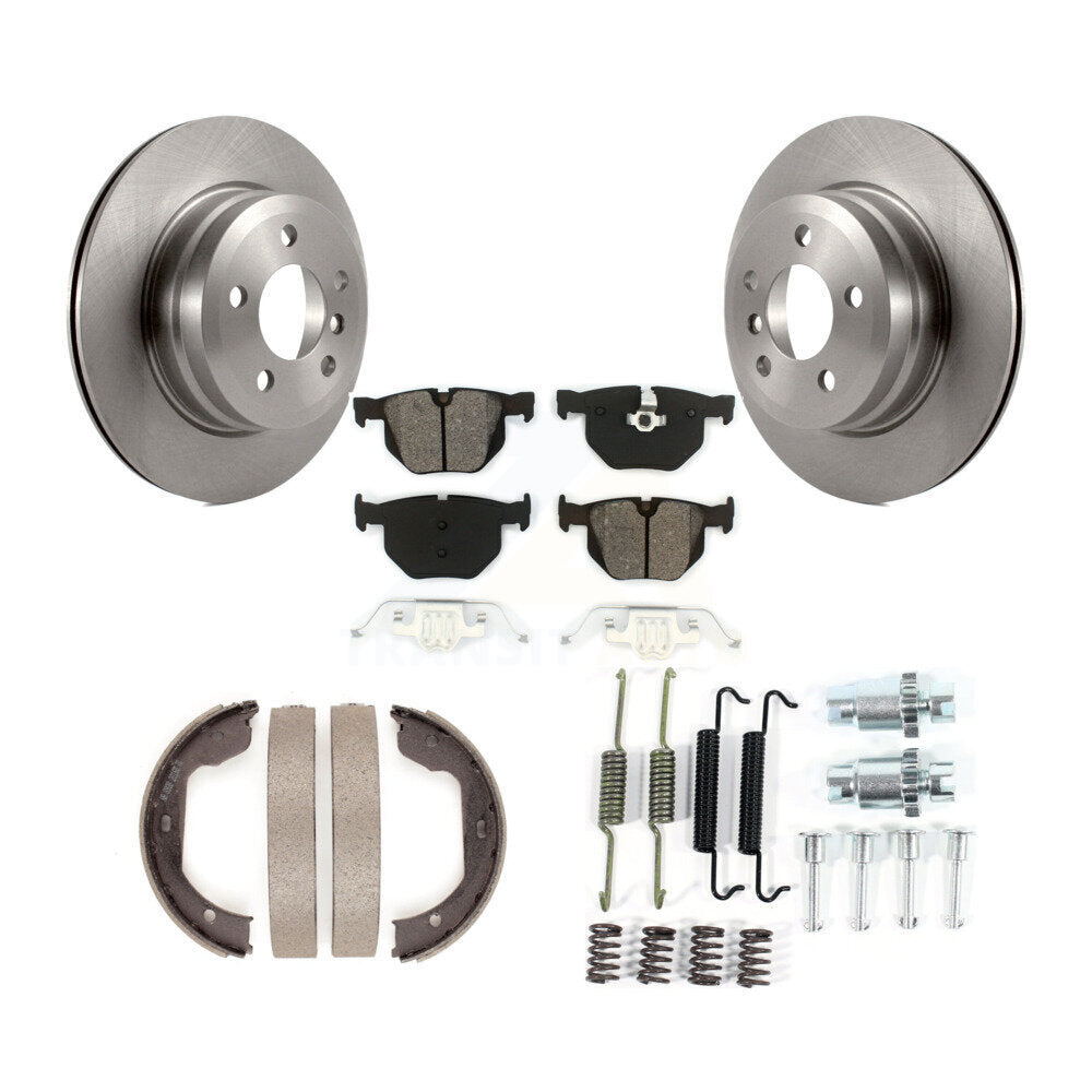 Rotors à disque arrière, patins semi-métalliques, chaussures de stationnement et Kit de quincaillerie pour BMW X5 X