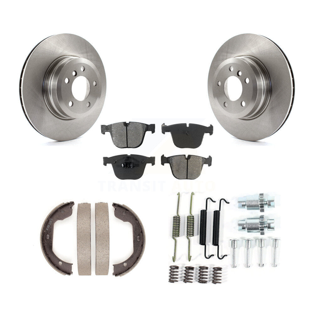 Rotors à disque arrière, patins semi-métalliques, chaussures de stationnement et Kit de quincaillerie pour BMW X5 X
