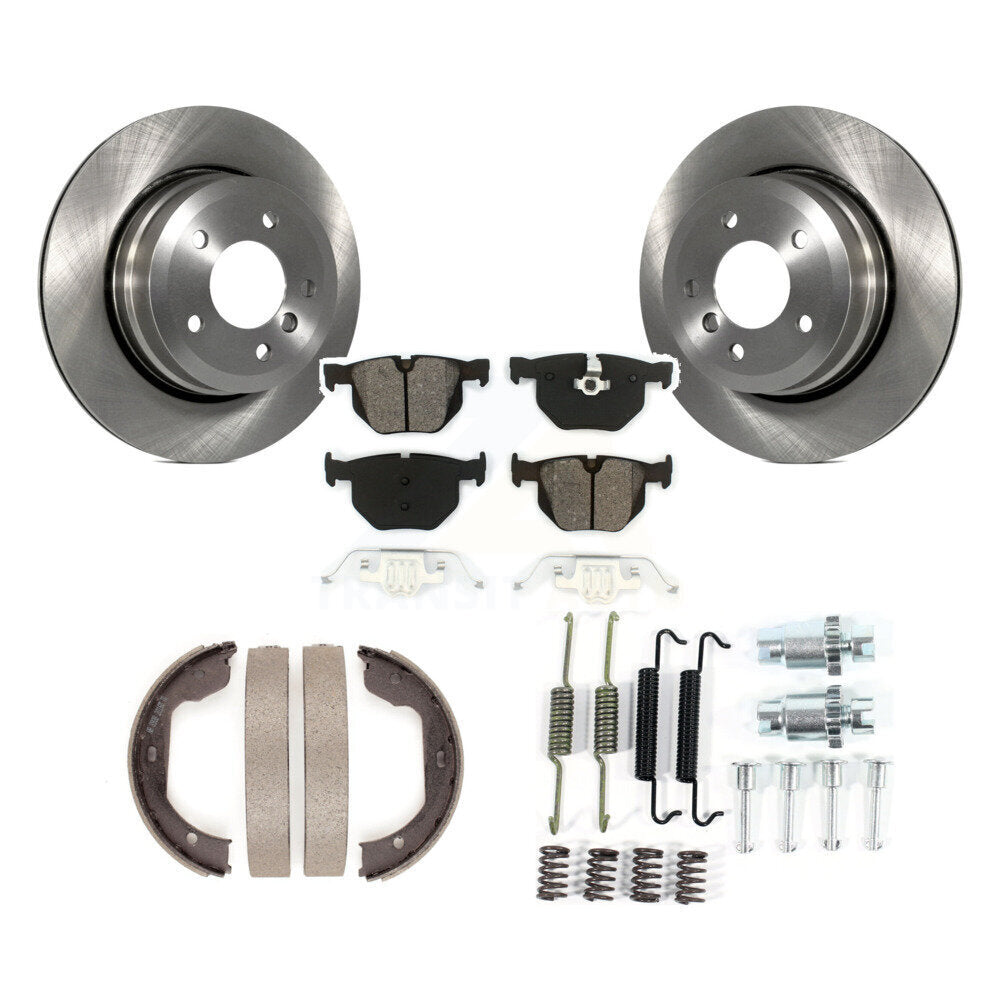 Rotors à disque arrière, patins semi-métalliques, chaussures de stationnement et Kit de quincaillerie pour BMW 530x