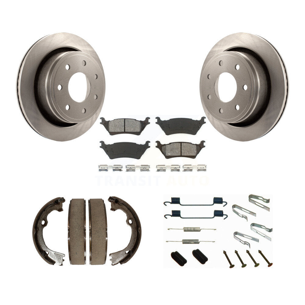 Rotors à disque arrière, patins semi-métalliques, chaussures de stationnement et Kit de quincaillerie pour Ford F-150