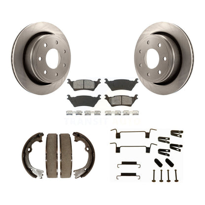 Rotors à disque arrière, patins semi-métalliques, chaussures de stationnement et Kit de quincaillerie pour Ford F-150