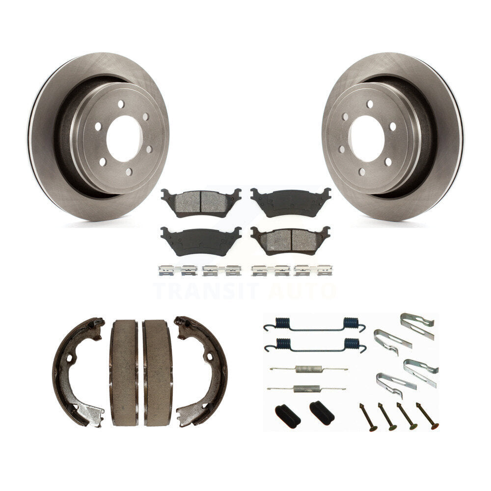 Rotors à disque arrière, patins semi-métalliques, chaussures de stationnement et Kit de quincaillerie pour Ford F-150