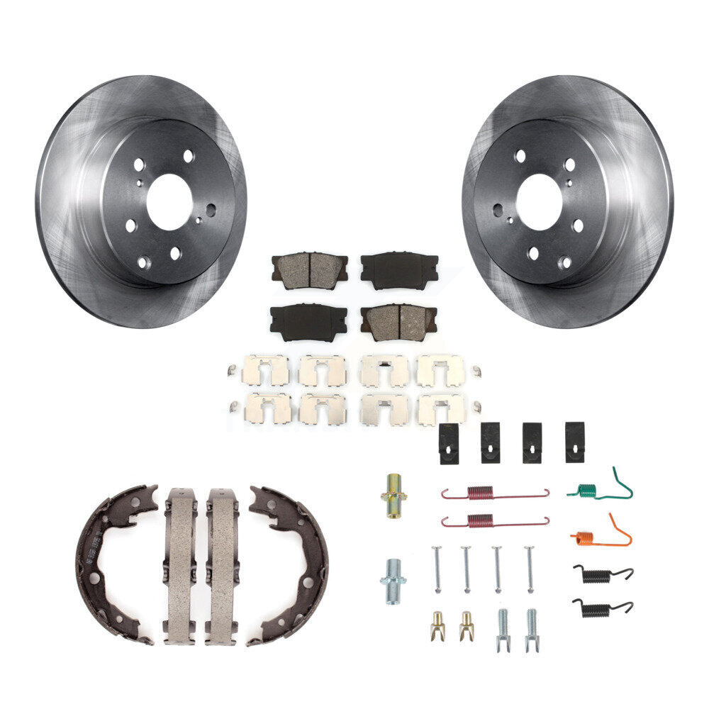 Rotors à disque arrière, plaquettes semi-métalliques, chaussures de stationnement et Kit de matériel pour Toyota RAV