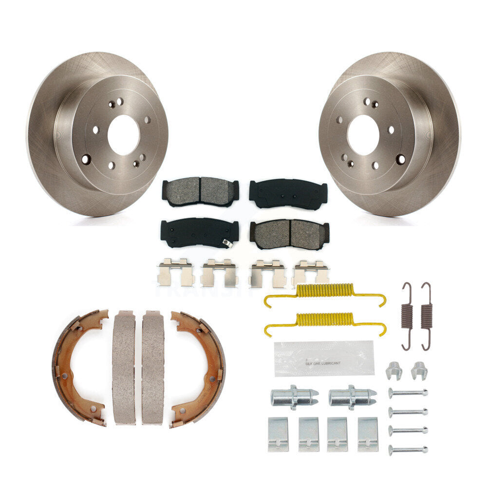 Rotors à disque arrière plaquettes semi-métalliques chaussures de frein de stationnement et Kit de matériel pour