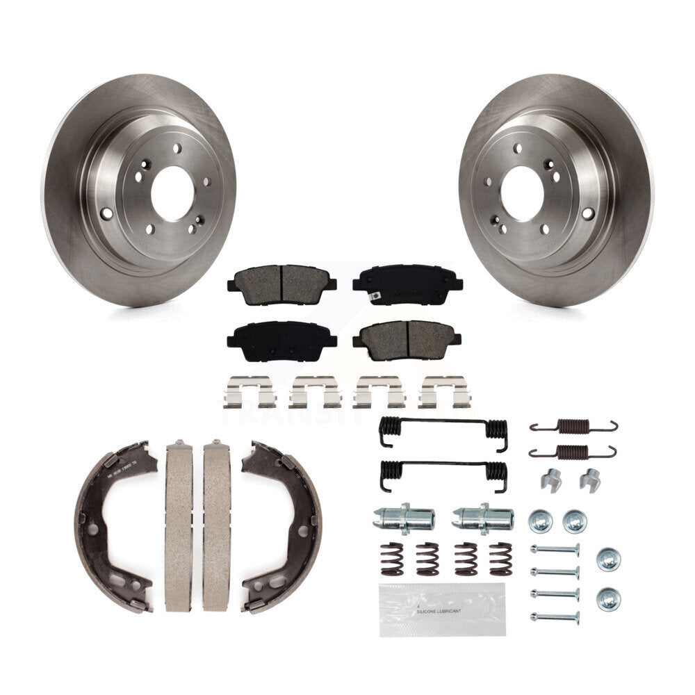 Rotors à disque arrière plaquettes semi-métalliques chaussures de frein de stationnement et Kit de matériel pour
