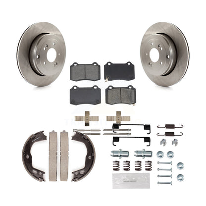 Rotors à disque arrière plaquettes semi-métalliques chaussures de frein de stationnement et Kit de matériel pour