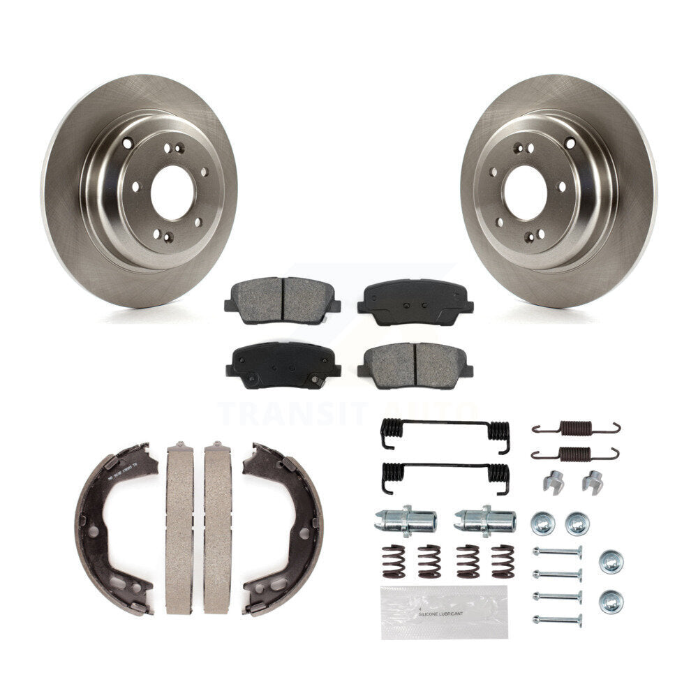 Rotors à disque arrière plaquettes semi-métalliques chaussures de frein de stationnement et Kit de matériel pour
