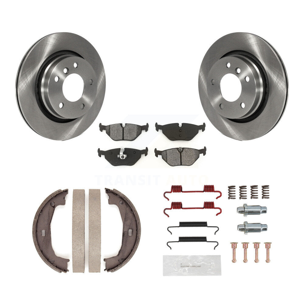 Rotors à disque arrière, patins semi-métalliques, chaussures de stationnement et Kit de quincaillerie pour BMW 325C