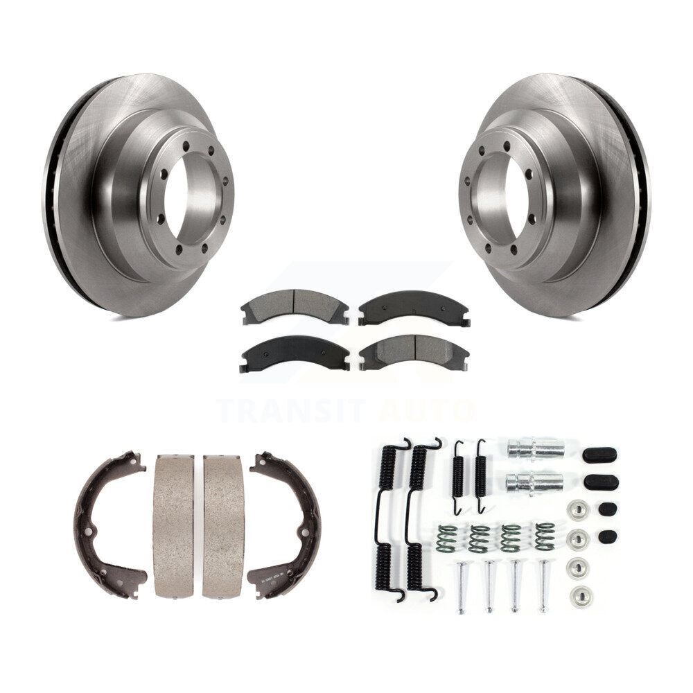 Rotors à disque arrière plaquettes semi-métalliques chaussures de frein de stationnement et Kit de matériel pour