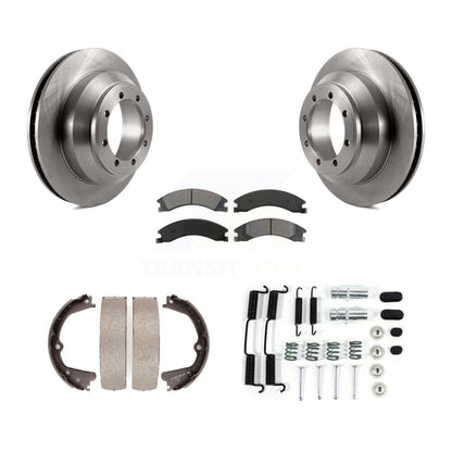 Rotors à disque arrière plaquettes semi-métalliques chaussures de frein de stationnement et Kit de matériel pour
