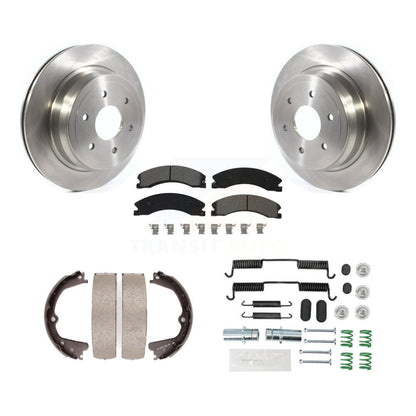 Rotors à disque arrière plaquettes semi-métalliques chaussures de frein de stationnement et Kit de matériel pour