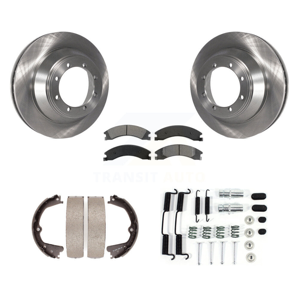 Rotors à disque arrière plaquettes semi-métalliques chaussures de frein de stationnement et Kit de matériel pour