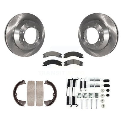 Rotors à disque arrière plaquettes semi-métalliques chaussures de frein de stationnement et Kit de matériel pour