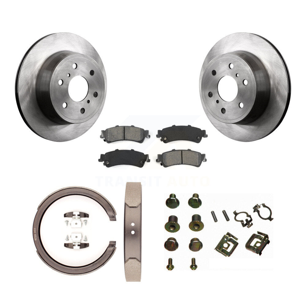Rotors à disque arrière plaquettes semi-métalliques chaussures de frein de stationnement et Kit de matériel pour