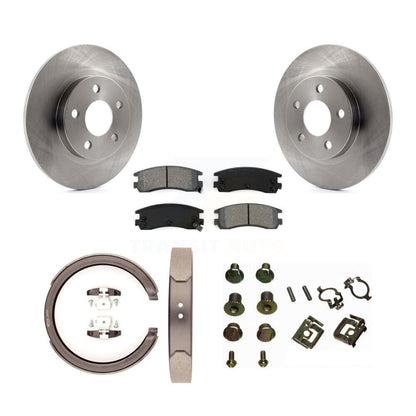 Rotors à disque arrière plaquettes semi-métalliques chaussures de frein de stationnement et Kit de matériel pour