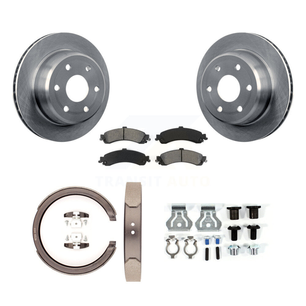 Rotors à disque arrière plaquettes semi-métalliques chaussures de frein de stationnement et Kit de matériel pour