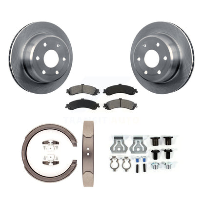 Rotors à disque arrière plaquettes semi-métalliques chaussures de frein de stationnement et Kit de matériel pour