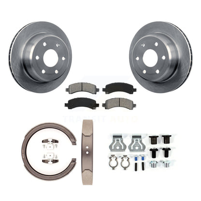 Rotors à disque arrière plaquettes semi-métalliques chaussures de frein de stationnement et Kit de matériel pour