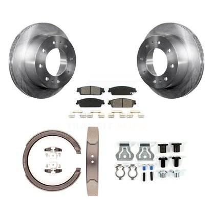 Rotors à disque arrière plaquettes semi-métalliques chaussures de frein de stationnement et Kit de matériel pour