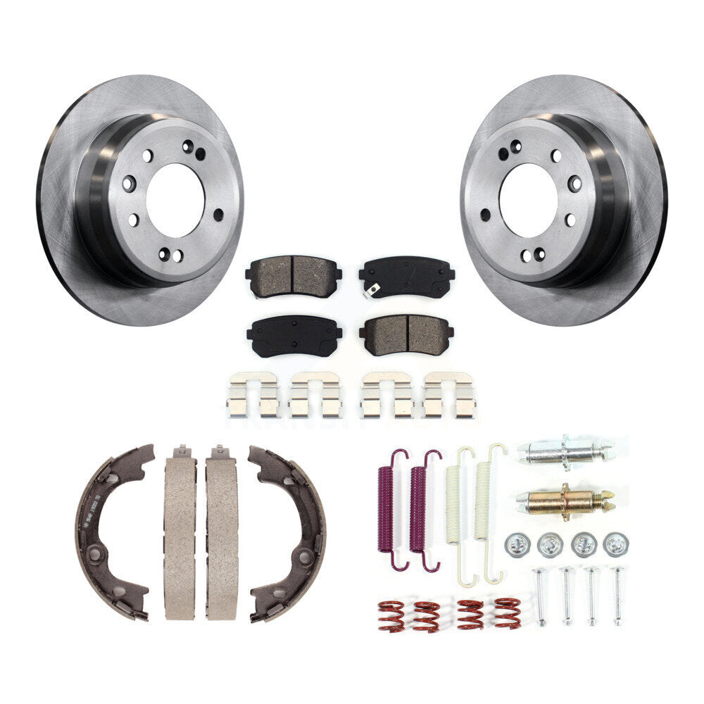 Rotors à disque arrière plaquettes semi-métalliques chaussures de frein de stationnement et Kit de matériel pour
