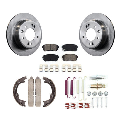 Rotors à disque arrière plaquettes semi-métalliques chaussures de frein de stationnement et Kit de matériel pour