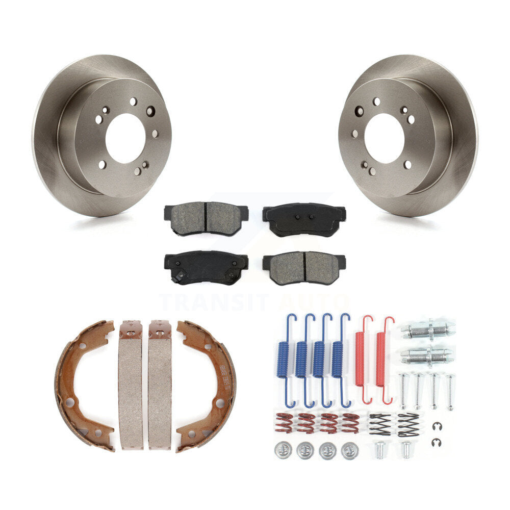 Rotors à disque arrière plaquettes semi-métalliques chaussures de frein de stationnement et Kit de matériel pour