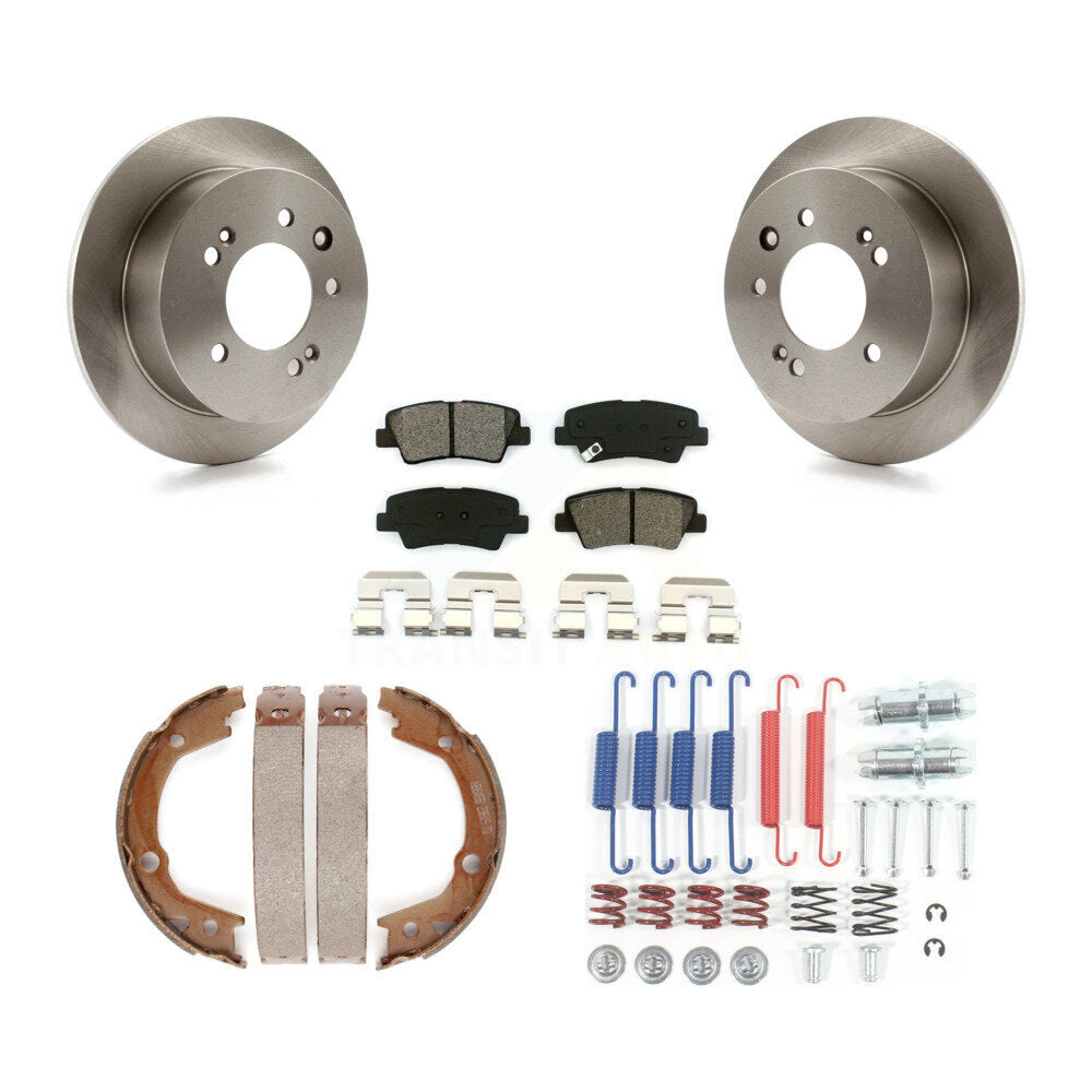 Rotors à disque arrière plaquettes semi-métalliques chaussures de frein de stationnement et Kit de matériel pour