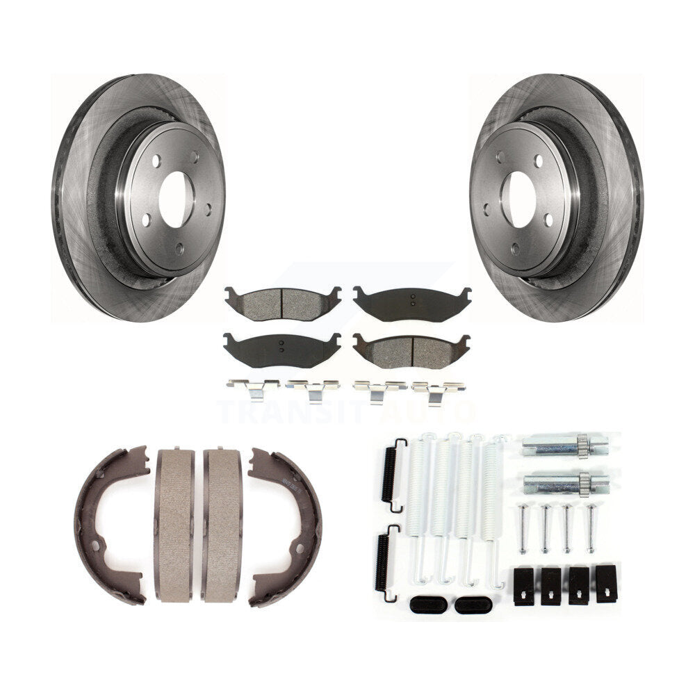 Rotors à disque arrière, patins semi-métalliques, chaussures de stationnement et Kit de quincaillerie pour Ram 1500