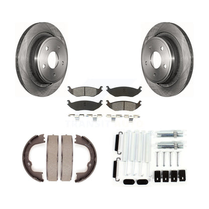 Rotors à disque arrière, patins semi-métalliques, chaussures de stationnement et Kit de quincaillerie pour Ram 1500