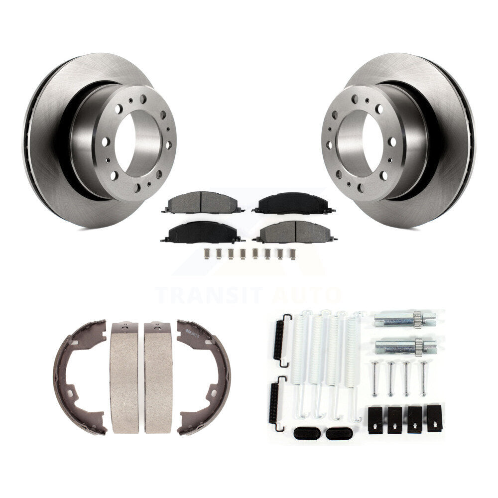 Rotors à disque arrière, patins semi-métalliques, chaussures de stationnement et Kit de quincaillerie pour Ram 1500