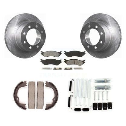 Rotors à disque arrière plaquettes semi-métalliques chaussures de frein de stationnement et Kit de matériel pour