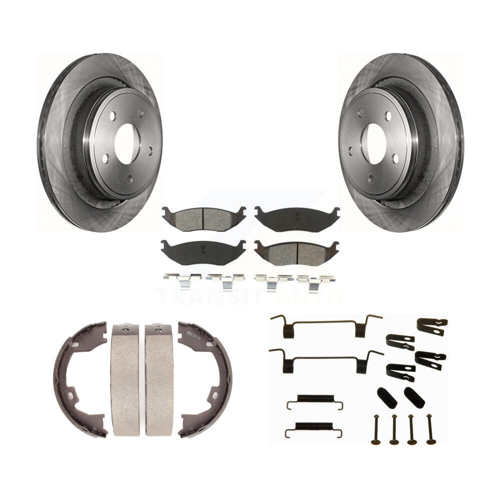 Rotors à disque arrière plaquettes semi-métalliques chaussures de frein de stationnement et Kit de matériel pour