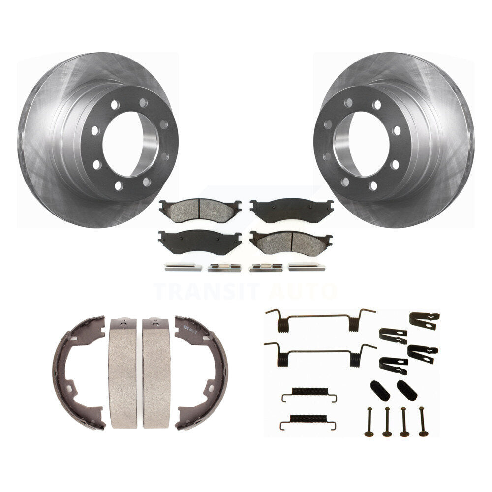 Rotors à disque arrière, patins semi-métalliques, chaussures de stationnement et Kit de quincaillerie pour Dodge Ra