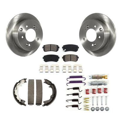Rotors à disque arrière, patins semi-métalliques, chaussures de stationnement et Kit de quincaillerie pour Kia Forte