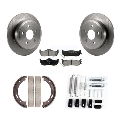 Rotors à disque arrière, plaquettes semi-métalliques, chaussures de stationnement et Kit de matériel pour Jeep Grand