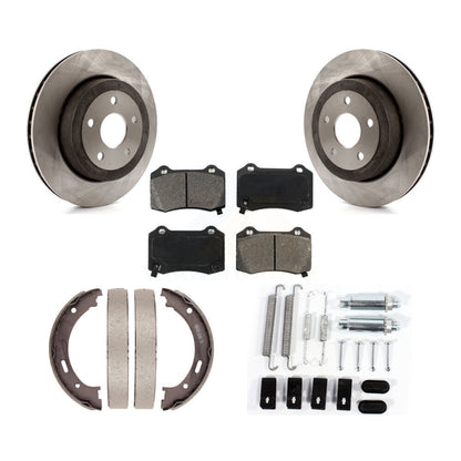 Rotors à disque arrière plaquettes semi-métalliques chaussures de frein de stationnement et Kit de matériel pour