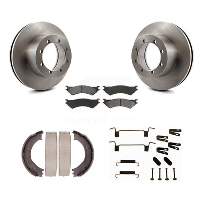 Rotors à disque arrière plaquettes semi-métalliques chaussures de frein de stationnement et Kit de matériel pour