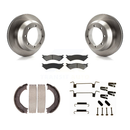 Rotors à disque arrière, patins semi-métalliques, chaussures de stationnement et Kit de quincaillerie pour Ford E-350