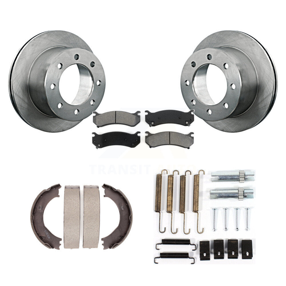 Rotors à disque arrière plaquettes semi-métalliques chaussures de frein de stationnement et Kit de matériel pour