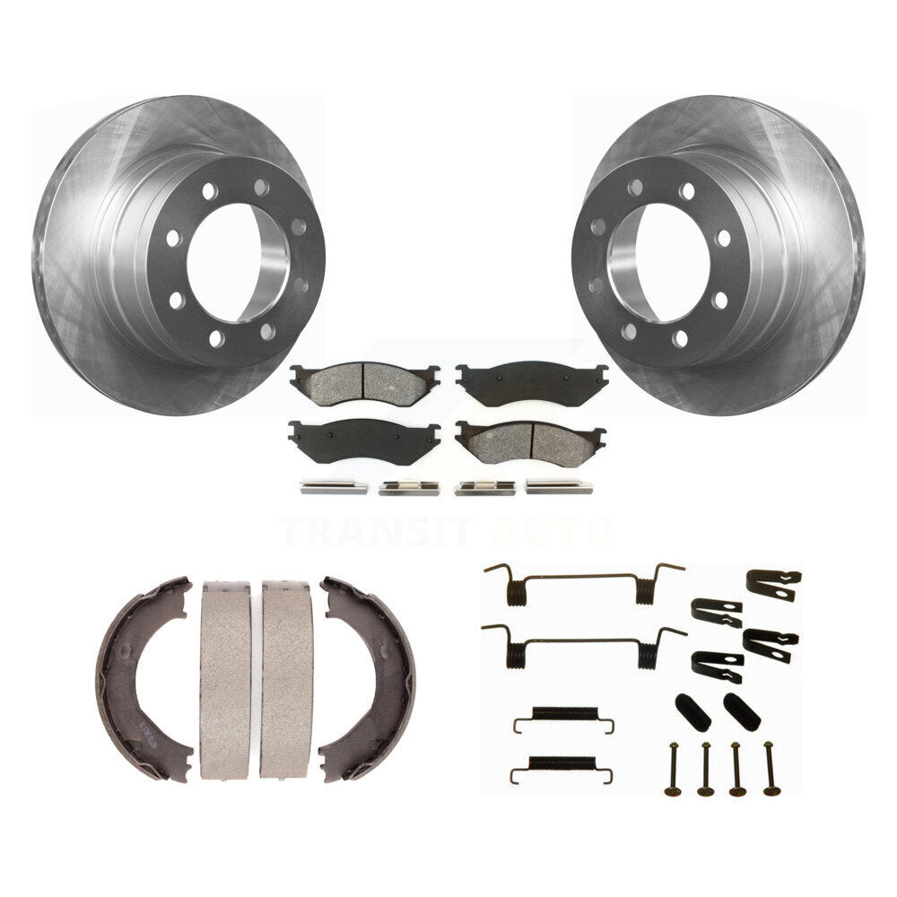 Rotors à disque arrière, patins semi-métalliques, chaussures de stationnement et Kit de quincaillerie pour Dodge Ra