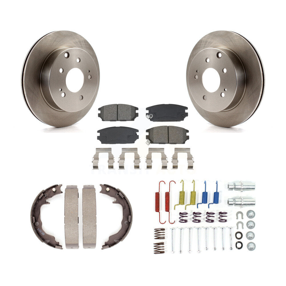Rotors à disque arrière, patins semi-métalliques, chaussures de stationnement et Kit de matériel pour Mitsubishi