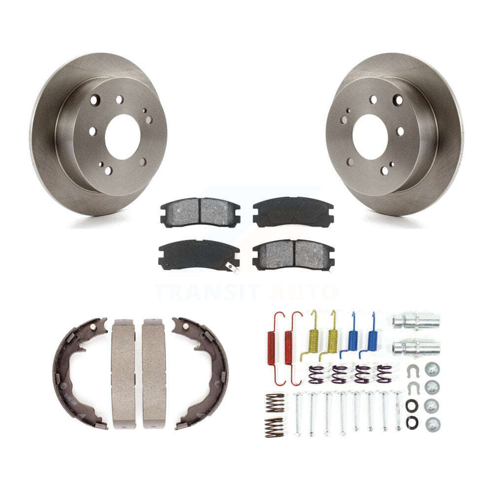 Rotors à disque arrière, patins semi-métalliques, chaussures de stationnement et Kit de matériel pour Mitsubishi